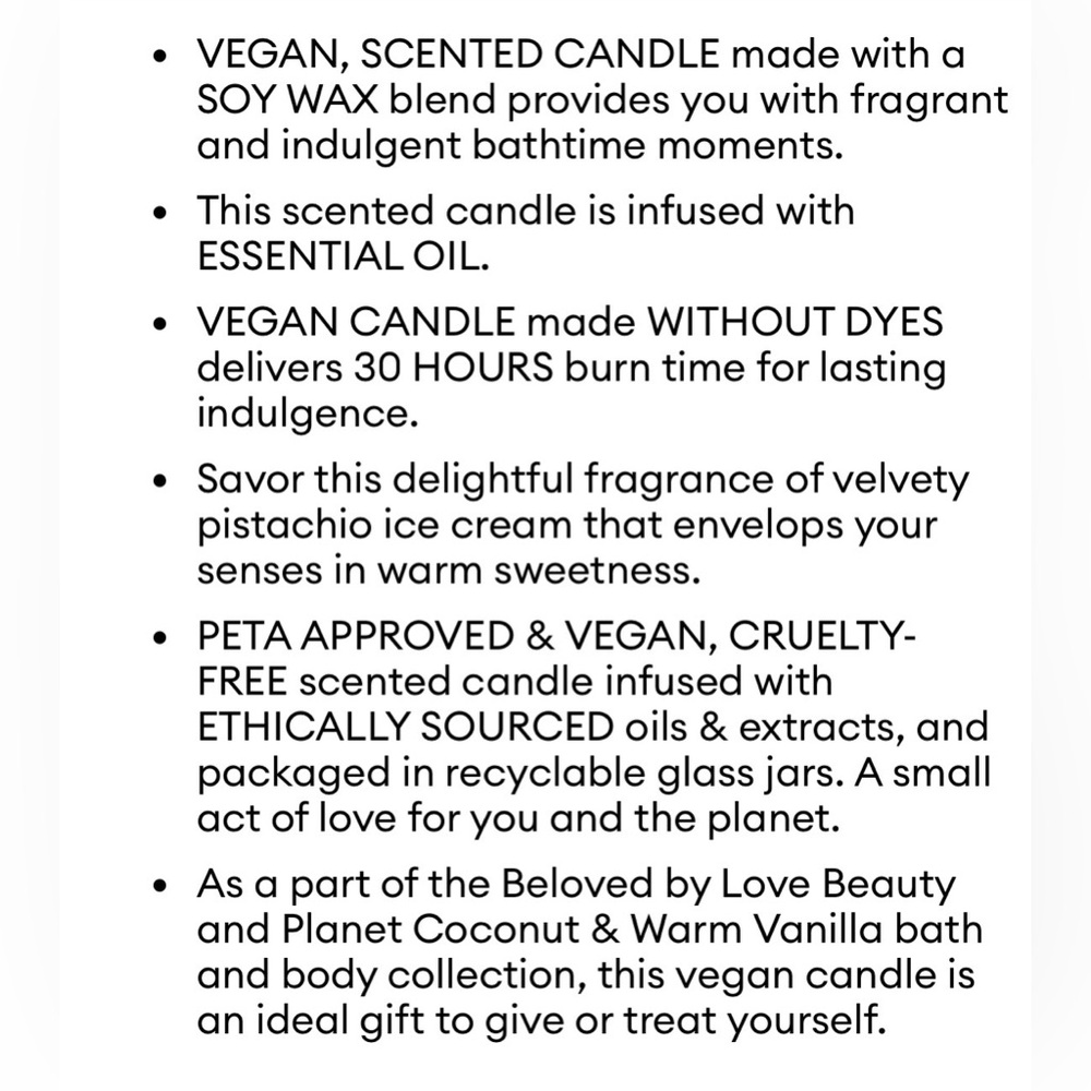 BELOVED NWT pistachio ice cream vegan scented 2 wick glass jar candle -11.5oz - Picture 5 of 5